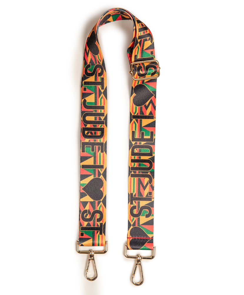 I Love St. Jude Kente Pattern Adjustable Purse Strap
